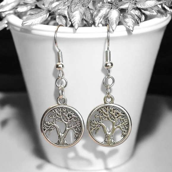 5 For $25💫Silver Tree of Life Dangles Earrings - Picture 3 of 6